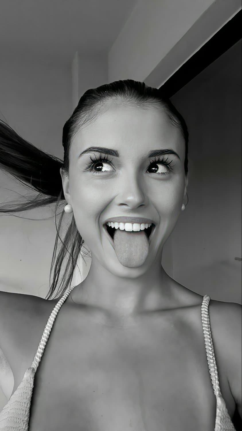 Pretty brunette slut on tiktok likes to show off by twerking with her bouncy boobs or in a swimsuit