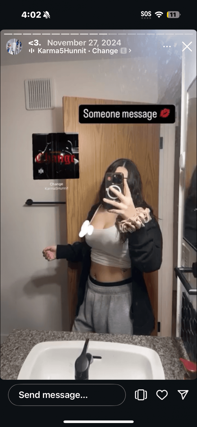 Must be proud of herself the way she posts herself