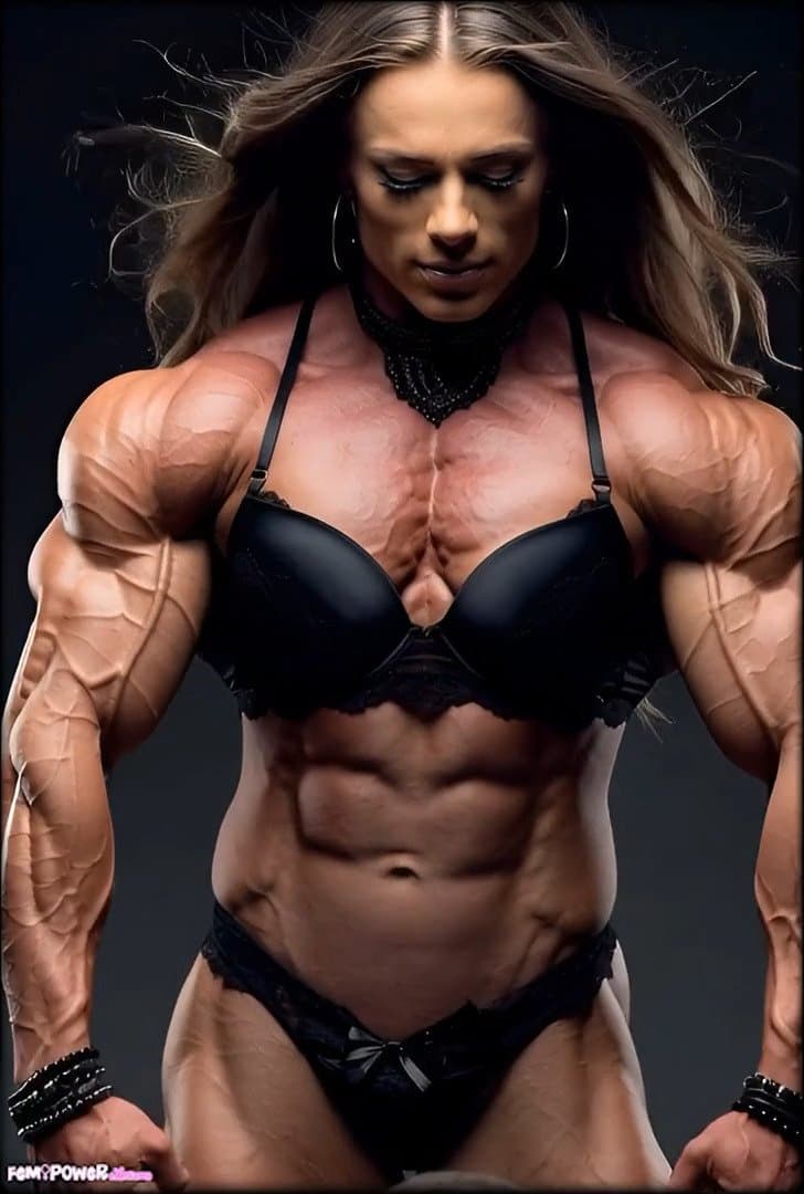 Muscle worship makes her hypertrophic masses get bigger and harder, like an erection