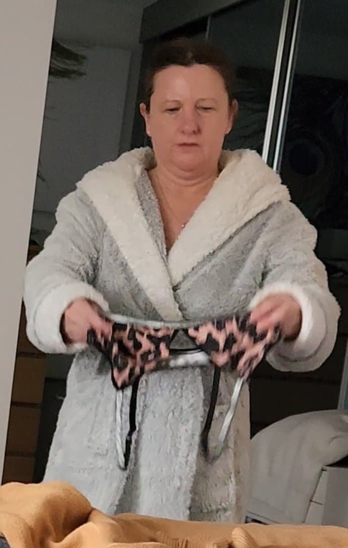 That look when you ask her to pop her little boobs out for the camera, want to see any?