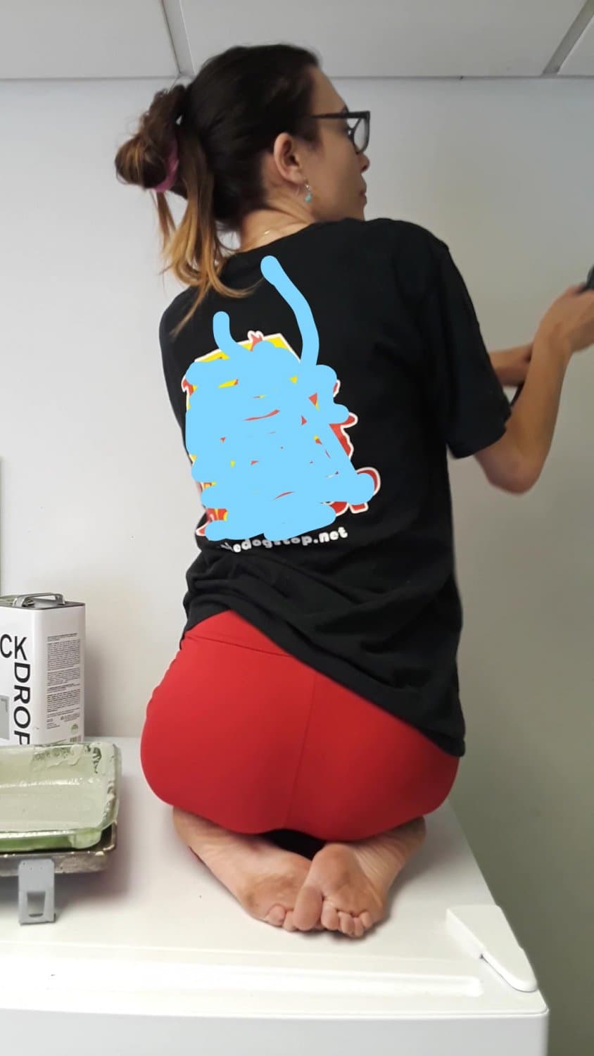 painting the office while being creeped