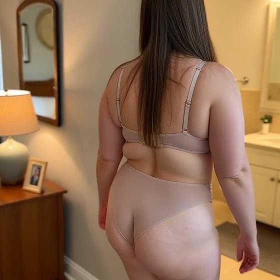 Busty babe in bra and panties