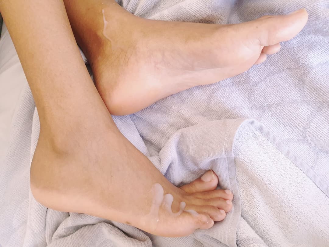 Cum on sleepy feet