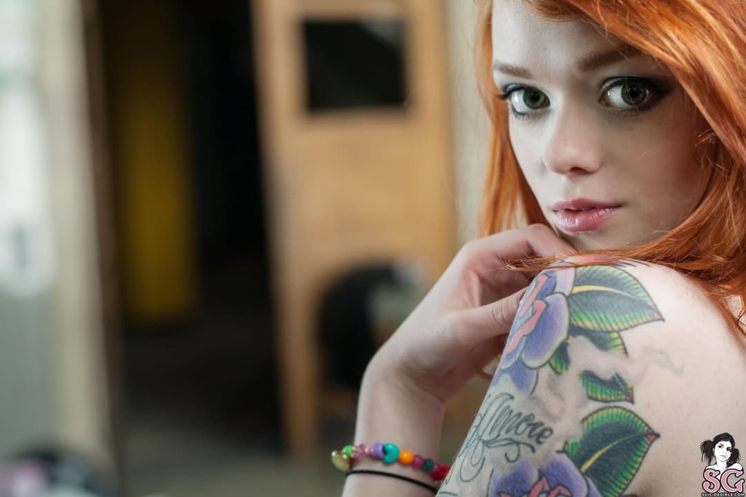 Window Bathing Ginger Lass