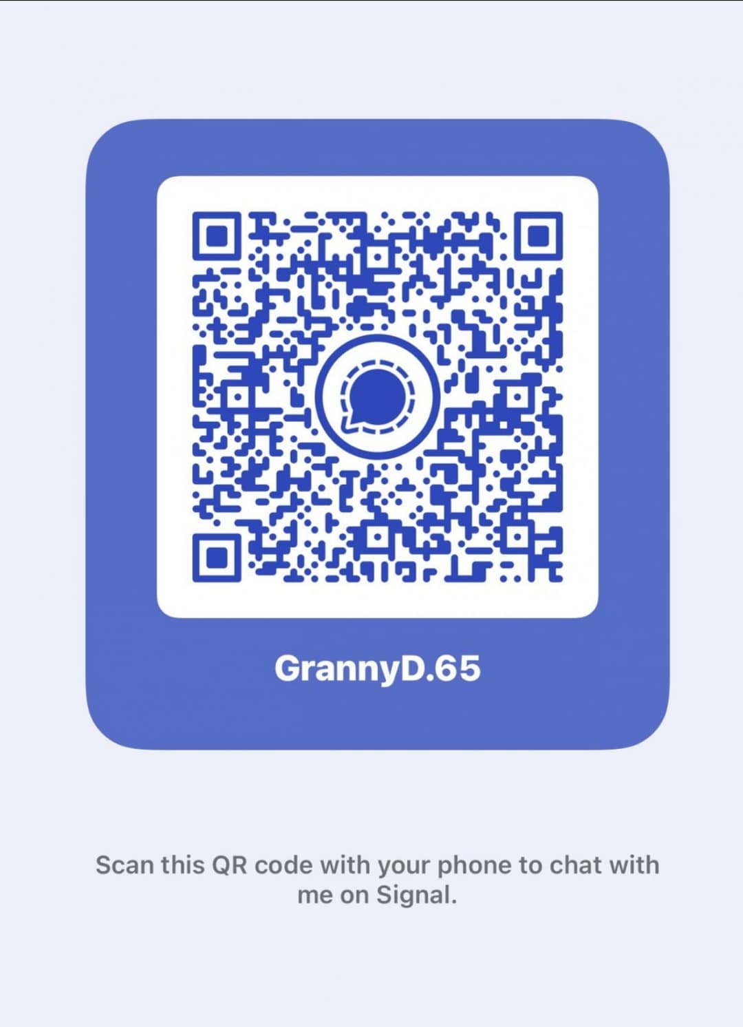 Chatting with Granny D, joining n her on signal!