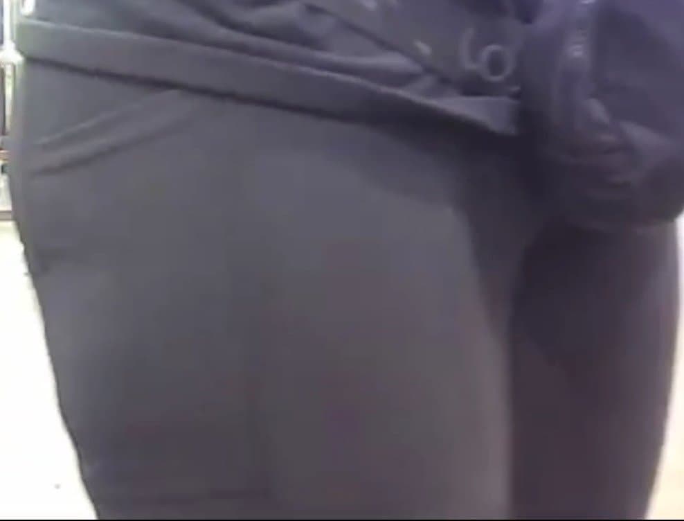 Thick German trying to hide her Fat Pussy Lips Cameltoe with Pouch