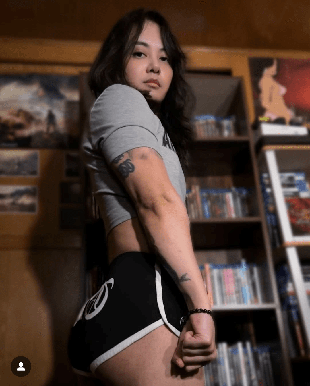 Adorable little bodybuilding bitch with a nice little ass.???