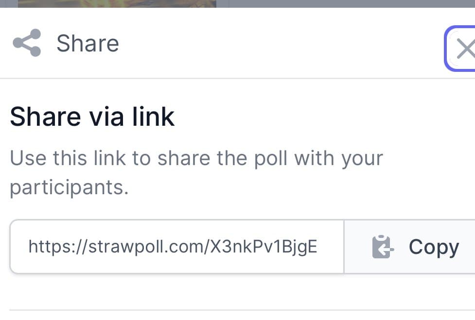 The poll has been set up! Cast your vote