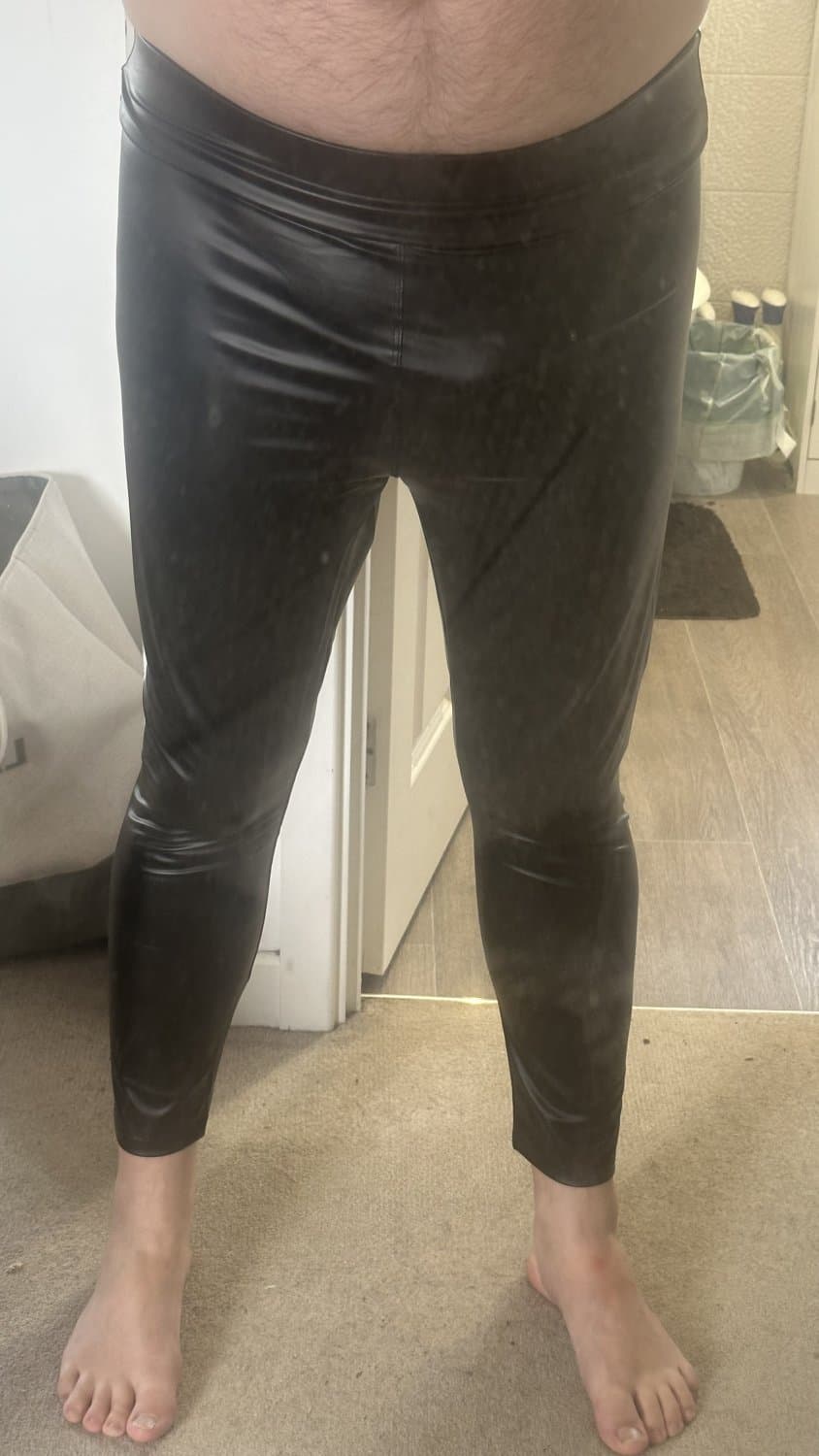 Love my new wet look trousers want to look more like a needy FAGGOT