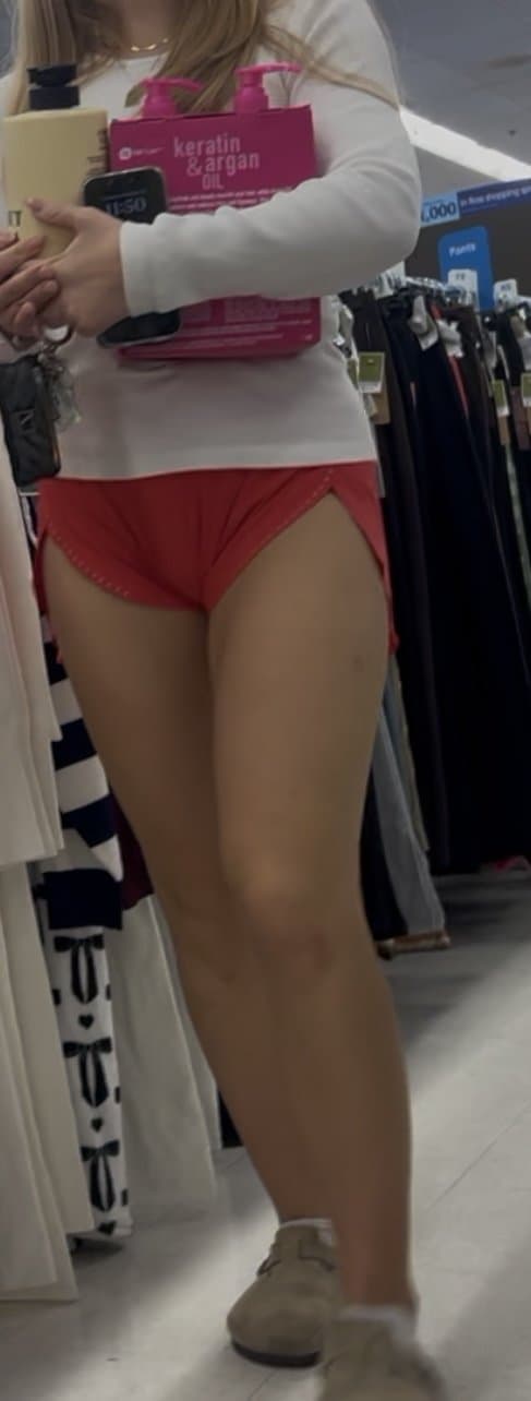 Tight shorts tight Pussy print blonde