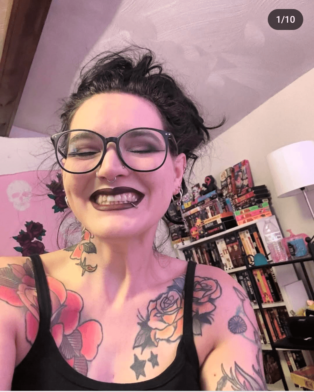 Well well well.....A nude polaroid photo of the tatted Slut Amanda Ferg/Franken Ferg. Great titties.