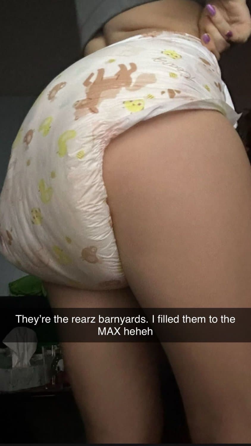 Hot college girl loves showing off her full diapers on snapchat