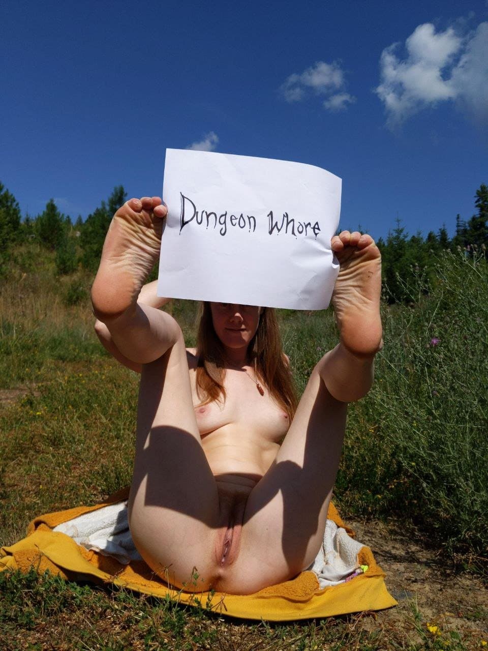 Whore #1 enters the Dungeon and shares her holes with the world. Check comments.