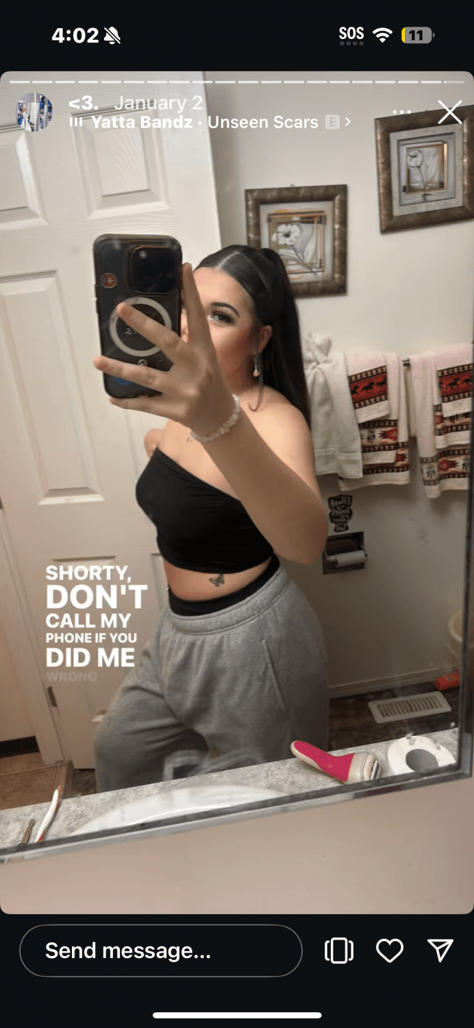 Must be proud of herself the way she posts herself