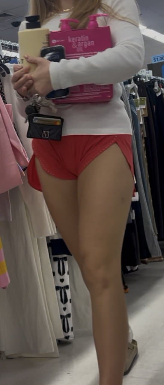 Tight shorts tight Pussy print blonde