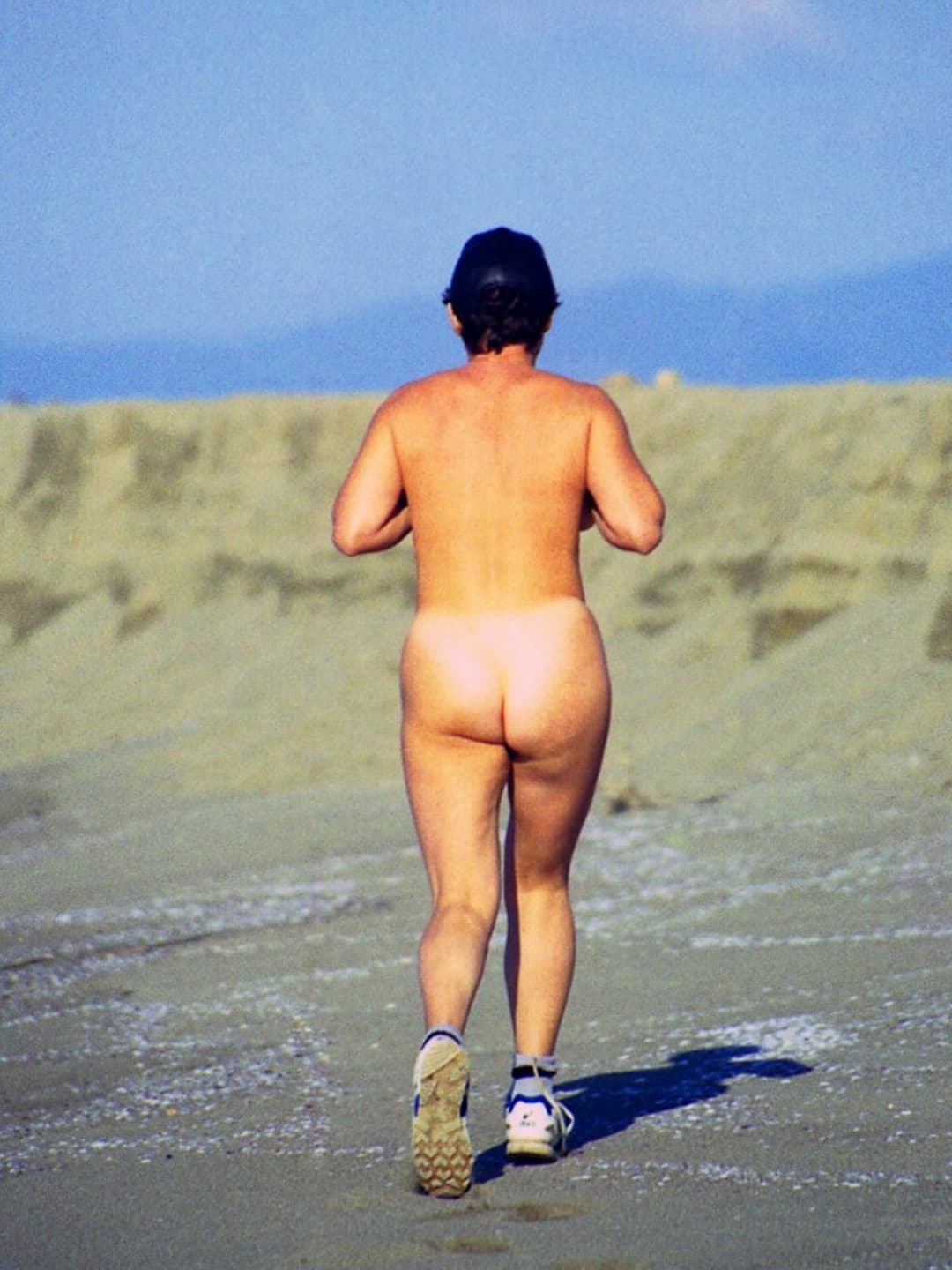 running naked on the beach in winter...