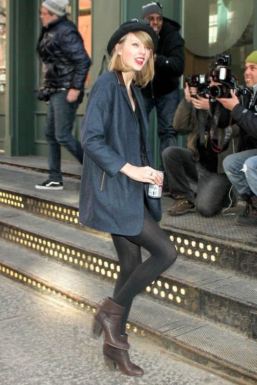 Click to view full size Taylor Swift long legs wearing ankle boots
