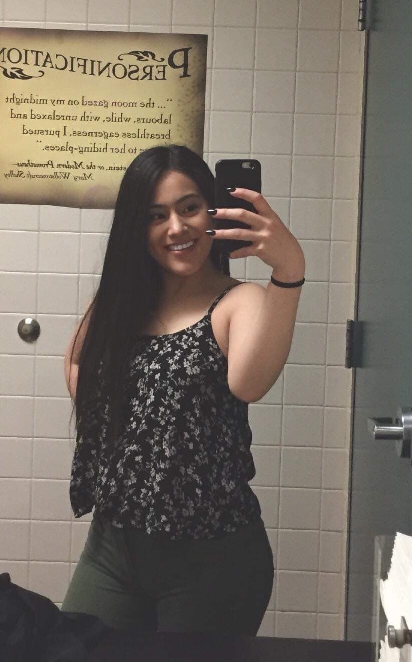 Latina teen cutie forgot to logout Snapchat on campus computer