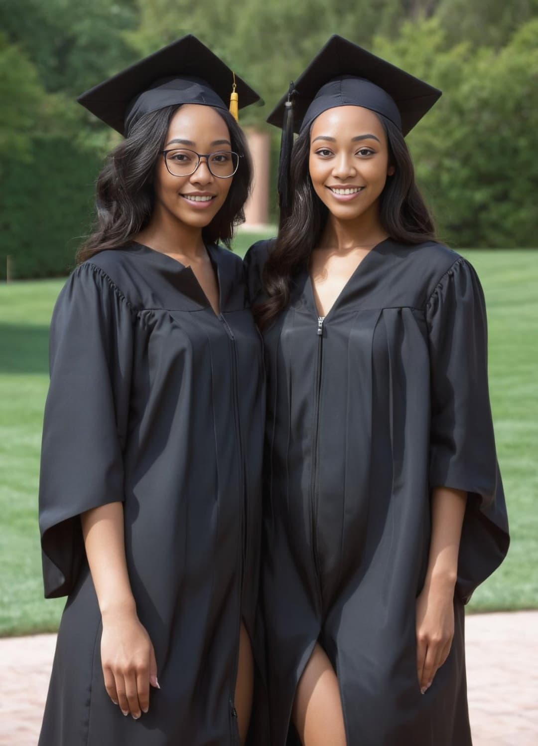 Twin sisters Hina and Hana Sinclair graduate from college