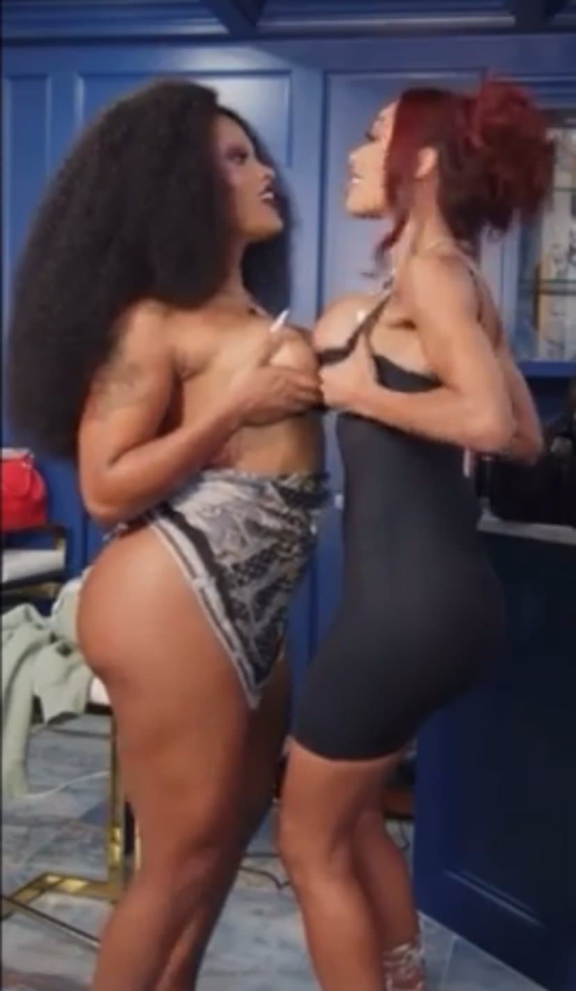 Erica and Joseline Rubbing Titties