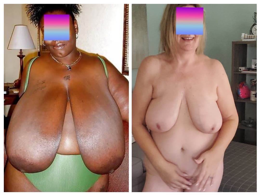 COLLAGE side by side comparison with some of the BIGGEST BOOBS and asses