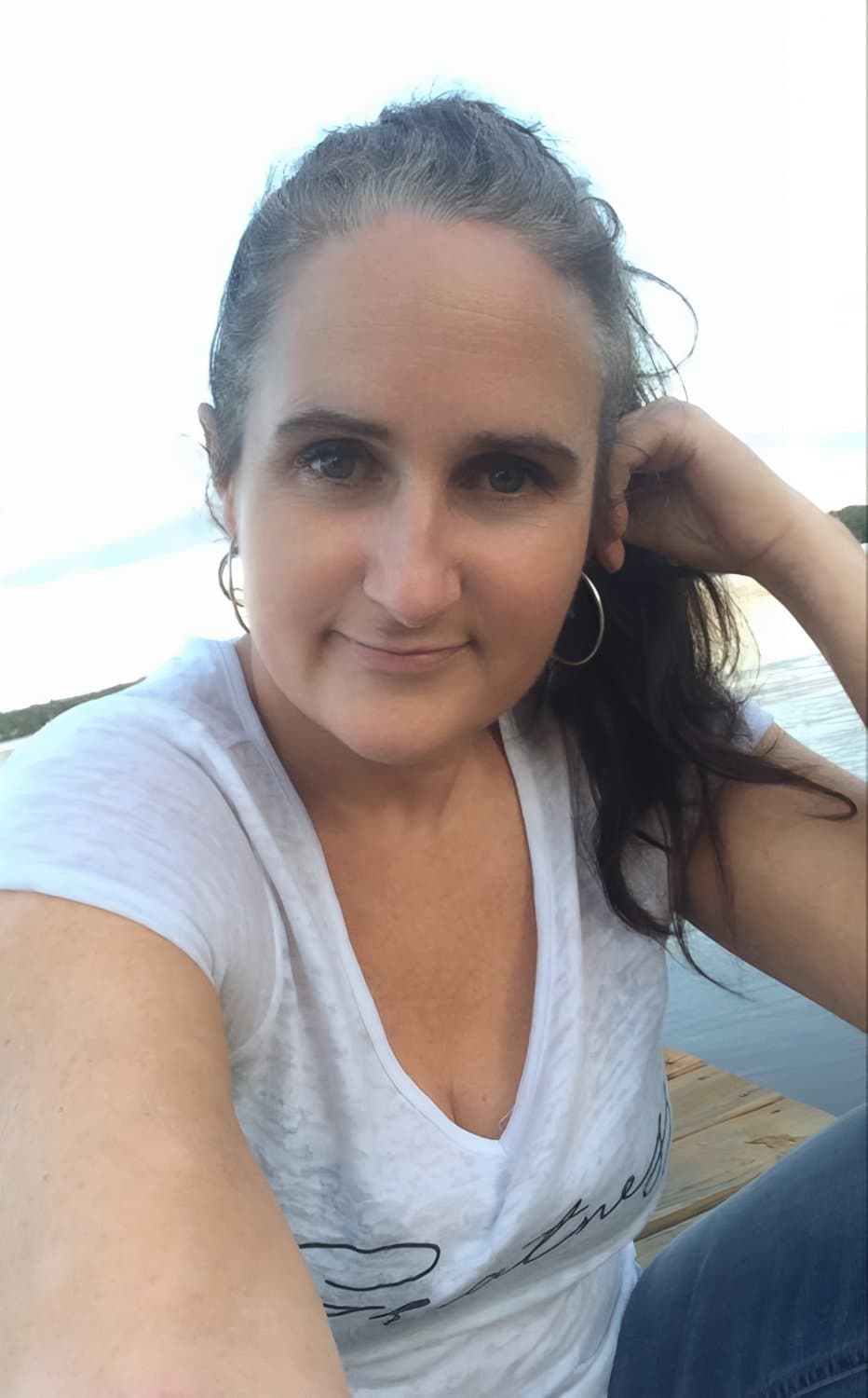 A 50-year-old cougar, desperate for sex, moans like an old slut.