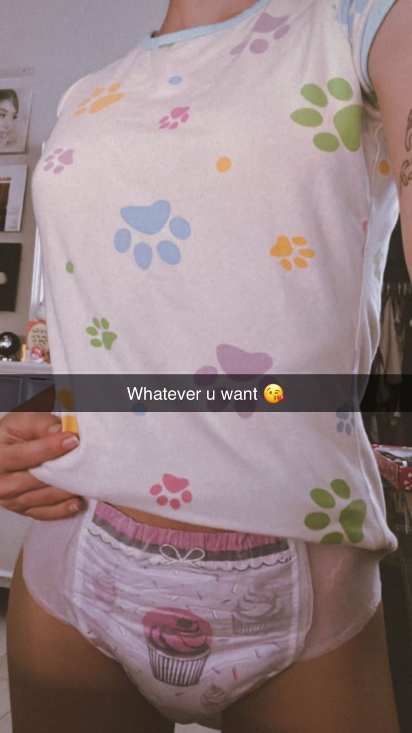 Hot blonde teen in diapers