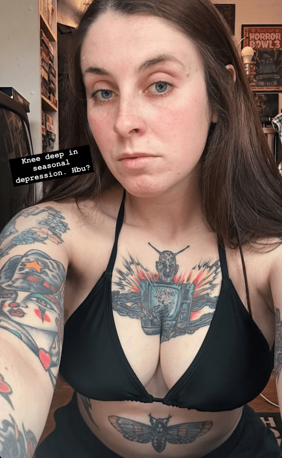 Click to view full size Great thick ass on this stupid slut. She barely smiles tho. Maybe a dick in her mouth will fix that.