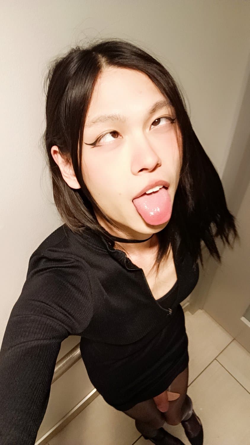 Femboy masturbating in school bathroom, wishing someone can fuck me into a drooling ahegao whore