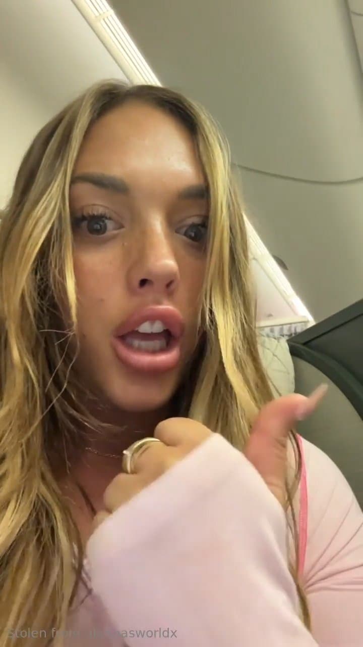 Big titty slut masturbate in airplane