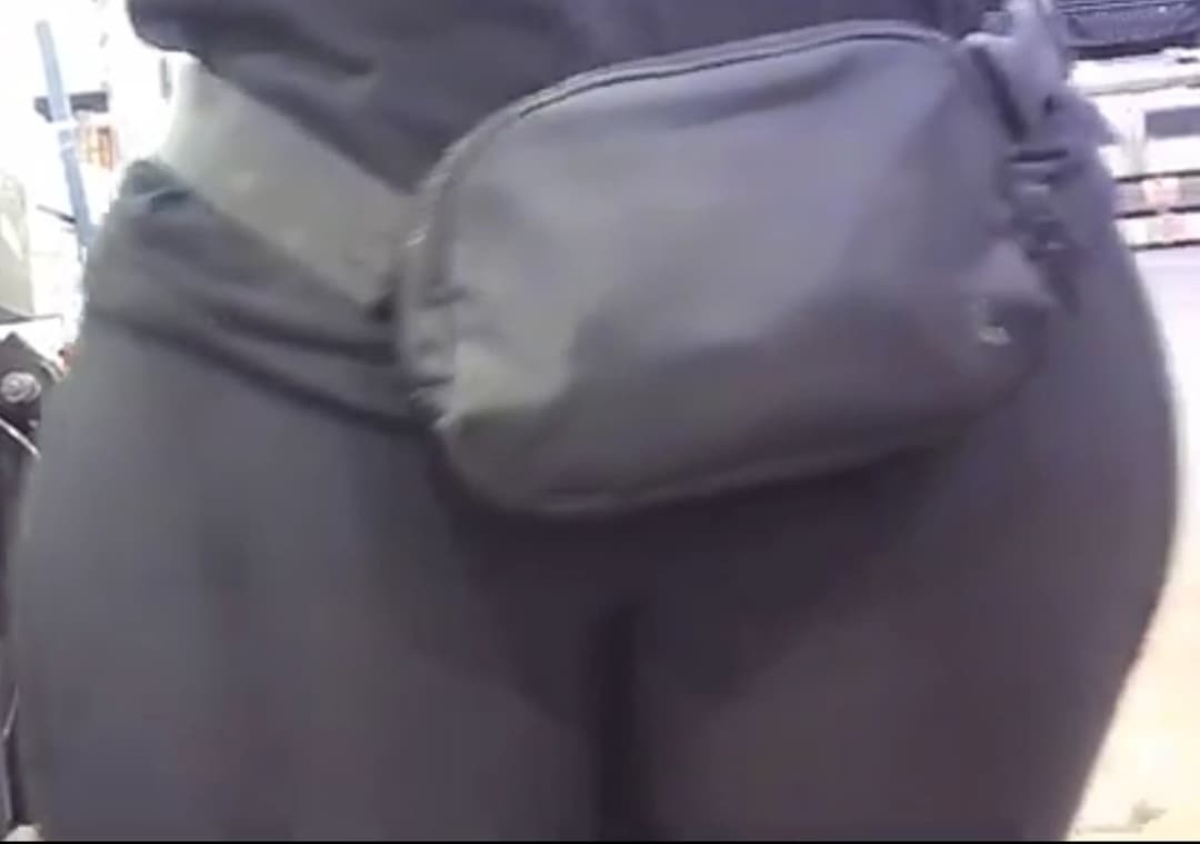 Thick German trying to hide her Fat Pussy Lips Cameltoe with Pouch