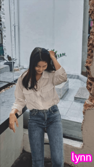 Her husband wants us to see her beautiful figure.