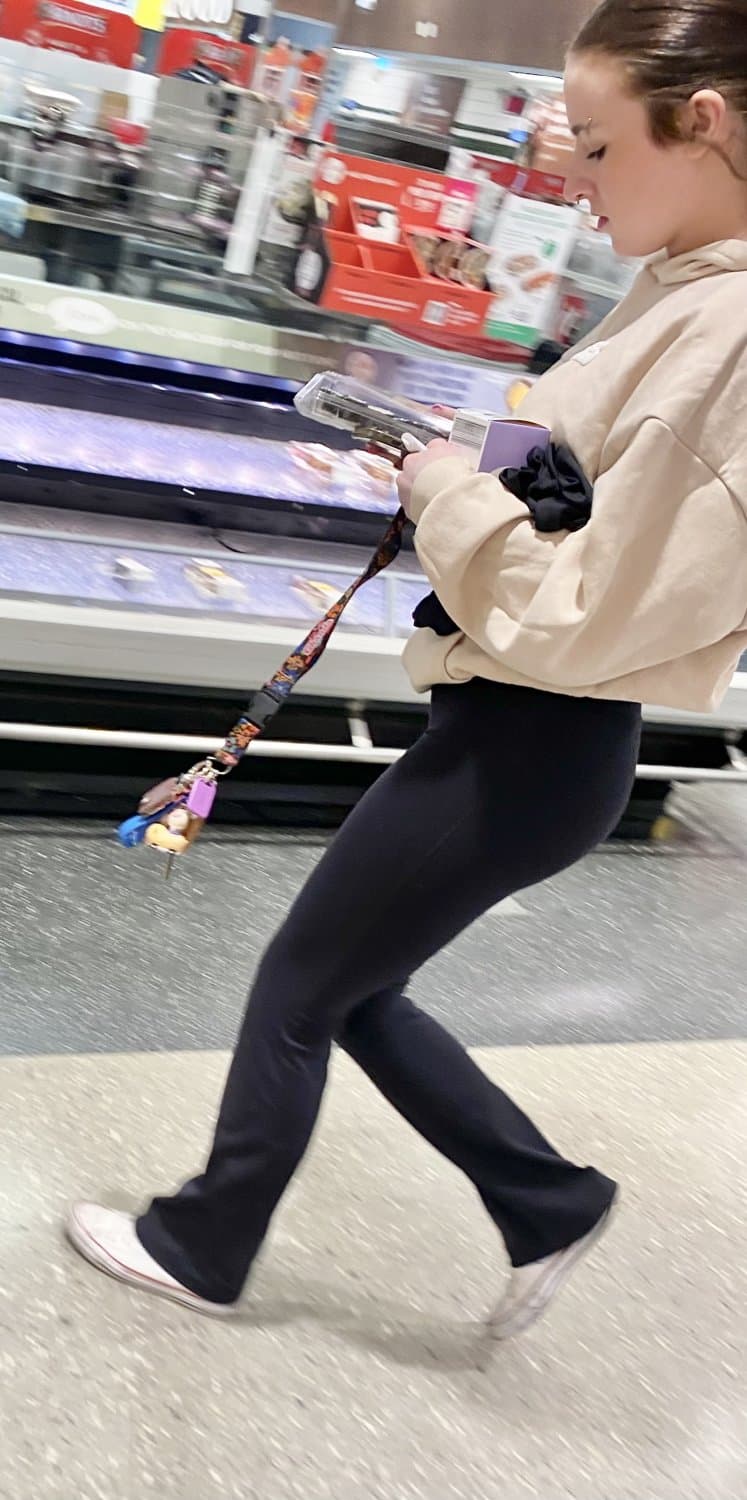 Perfect ass in black tight pants