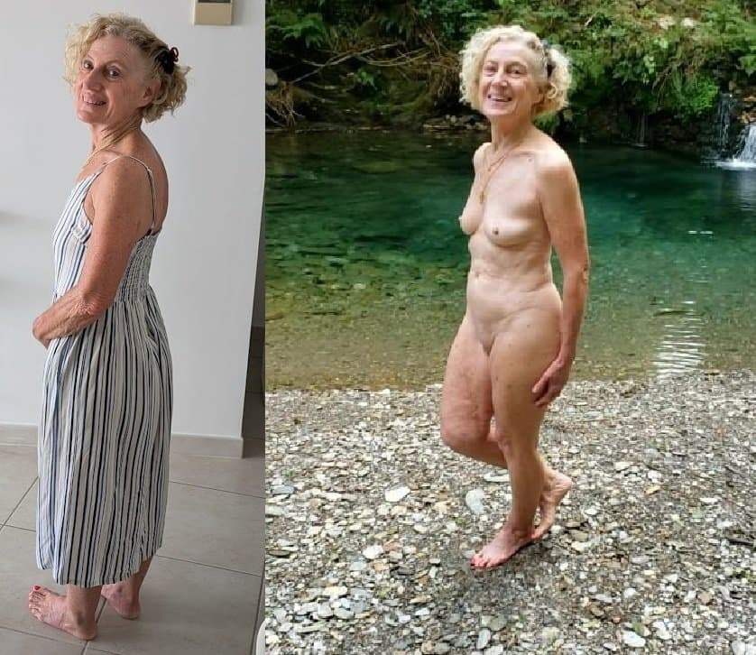 Nurse Solange dressed indoor undressed outdoor (1)