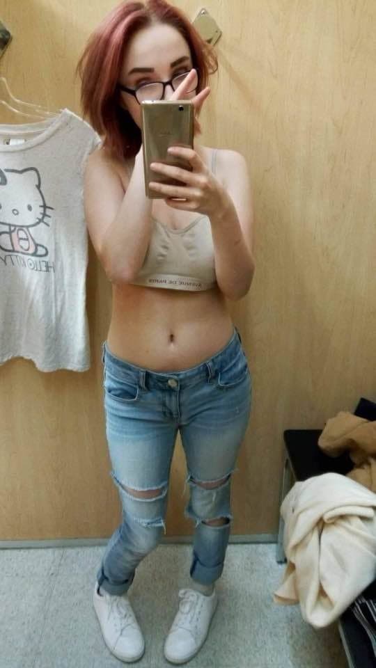 Hairy 19yr old Emily shows off her boobs and toys her cunt