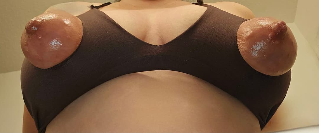 Click to view full size My huge puffy areolas. KIK: LickMySwollenPus