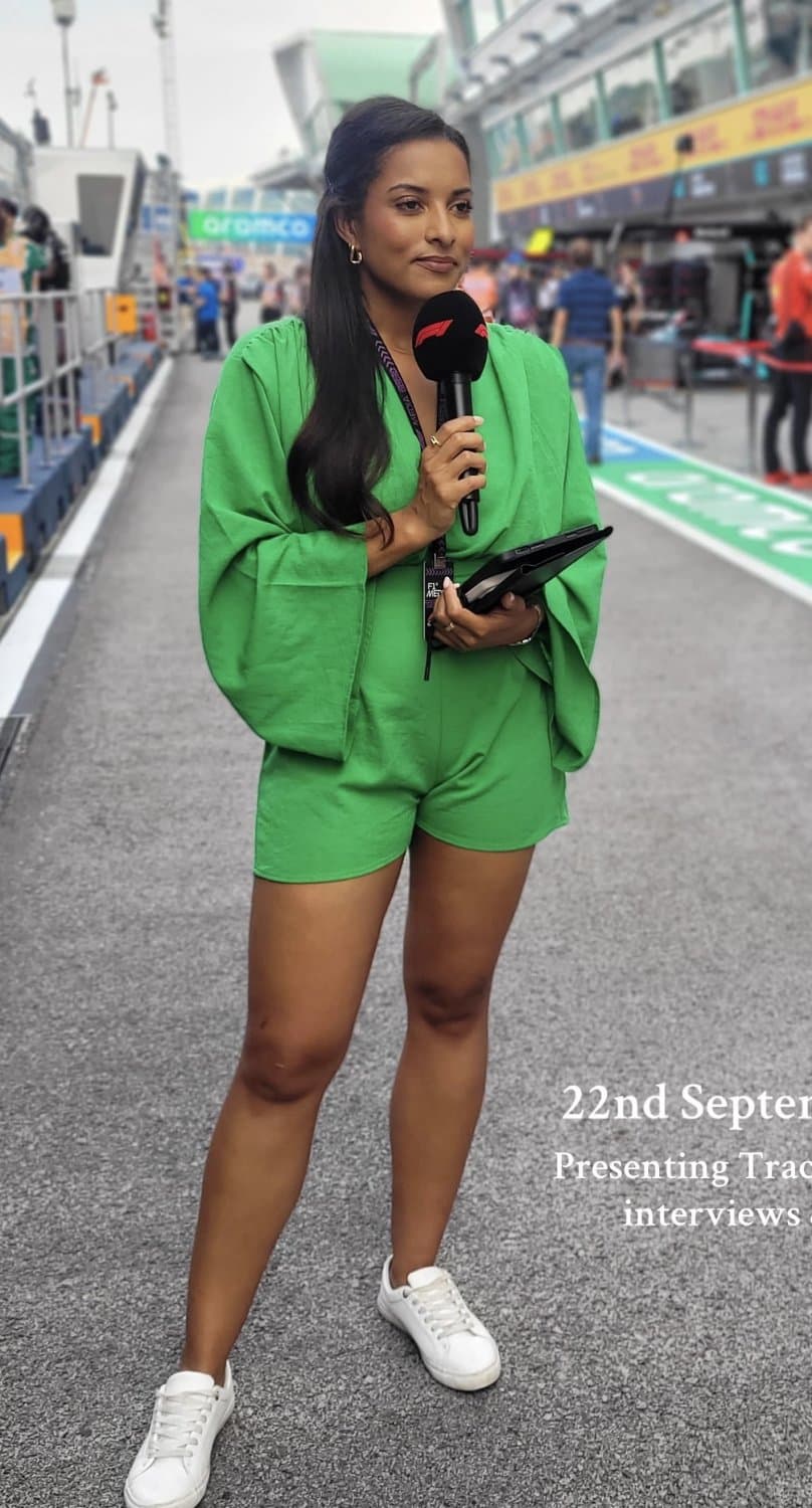 Just completed my 4th F1 season beating my cock to their brown desi presenter w huge curry cannons