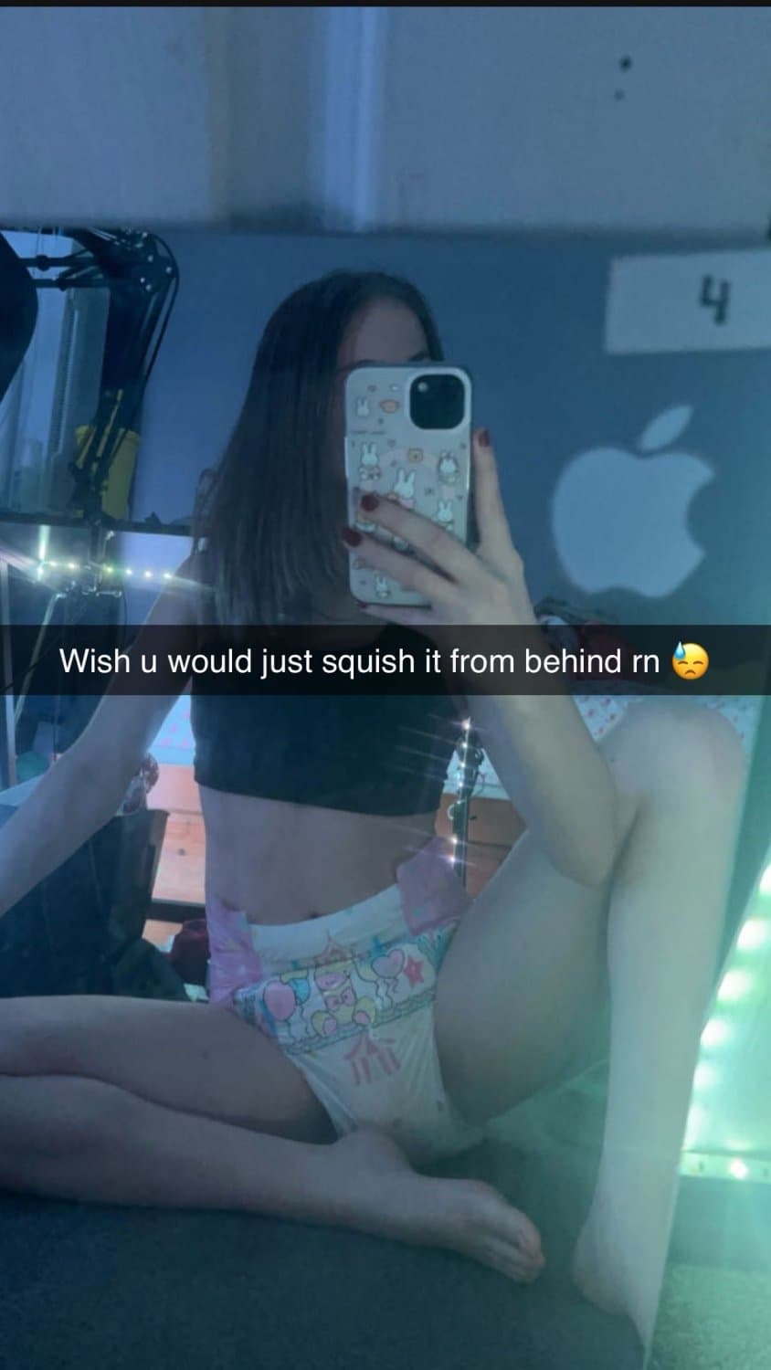 Hot college girl loves showing off her full diapers on snapchat