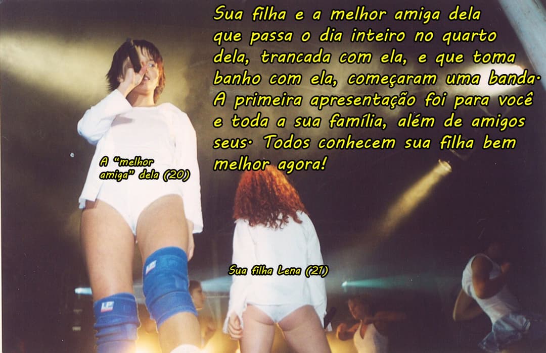 Filha e amiga mostram a bunda no palco - Legenda de Corno (Lena Katina)