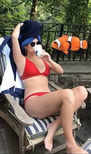 News reporter Kaitlan Collins shows off her slutty bikini beach body and a whore fuck me mouth