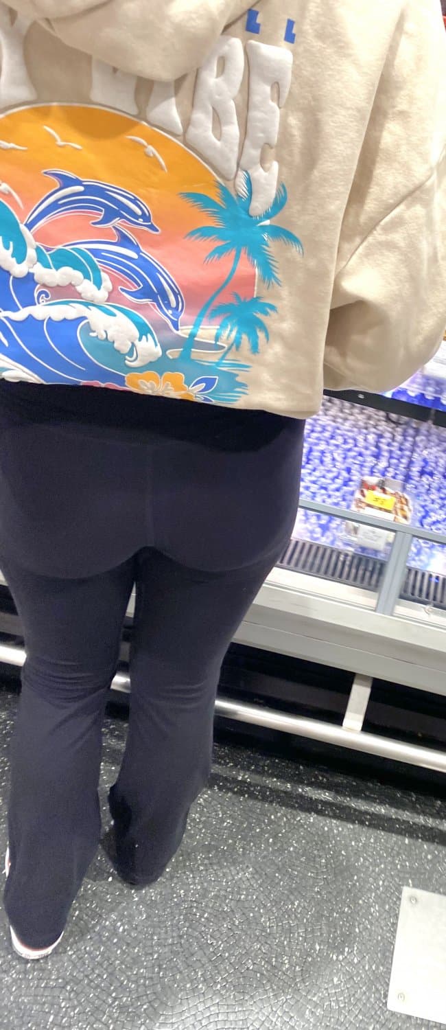 Perfect ass in black tight pants