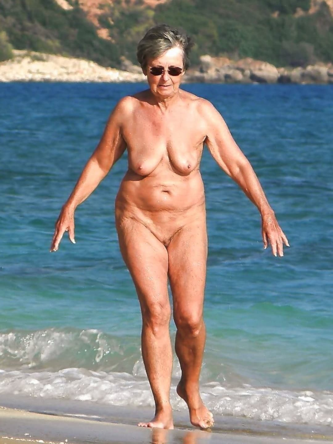 grandmather on the naturist beach...