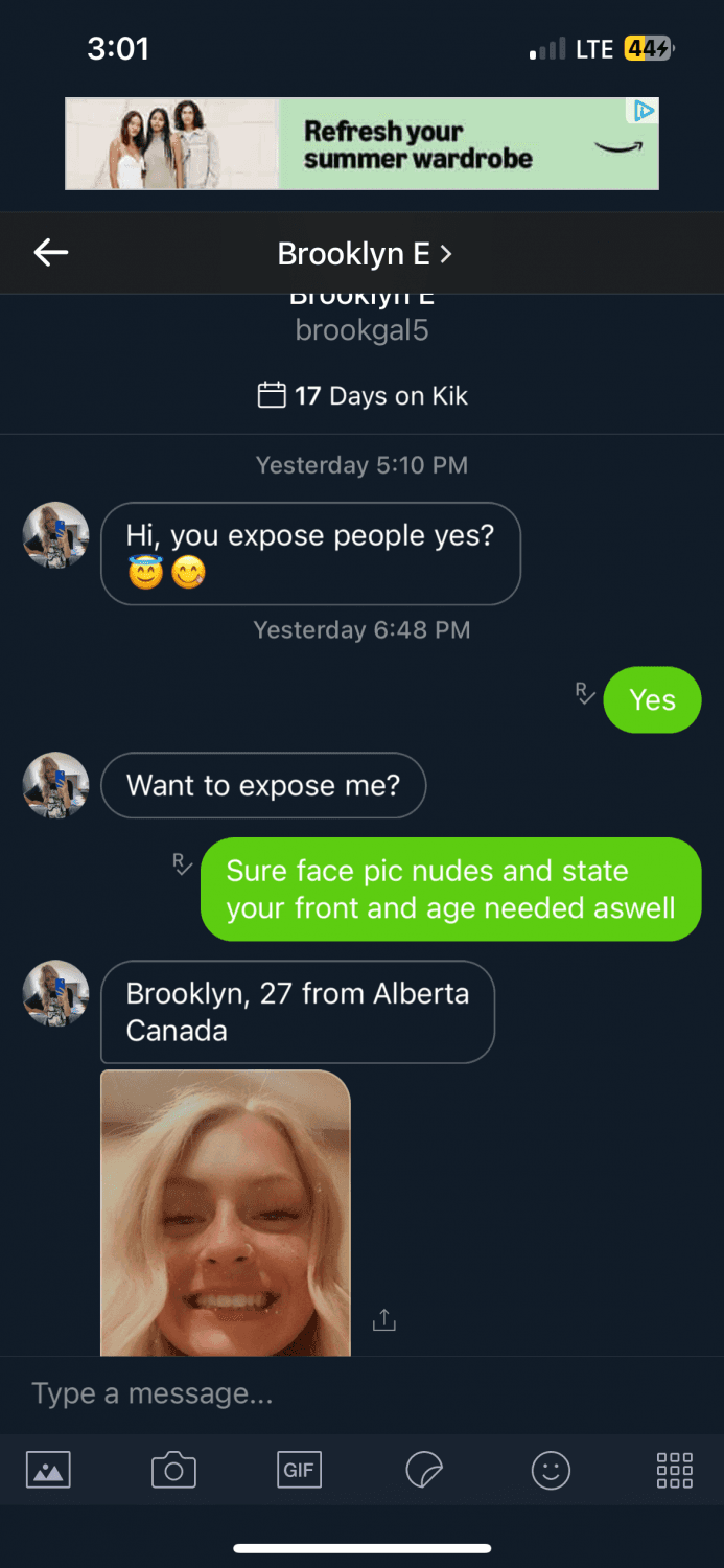 Brooklyn 27yo from Alberta Canada wants to be famous!!! Share and send her a message!!! My kik in bi