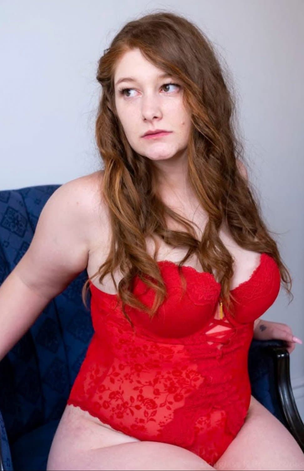 Beautiful Redhead PAWG Lingerie Model