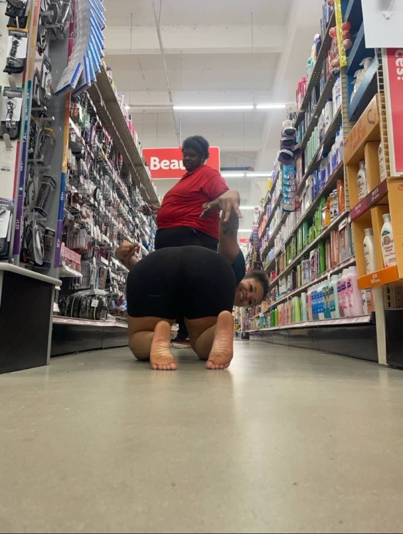 made the slut do all this in public ??even random people were watching her