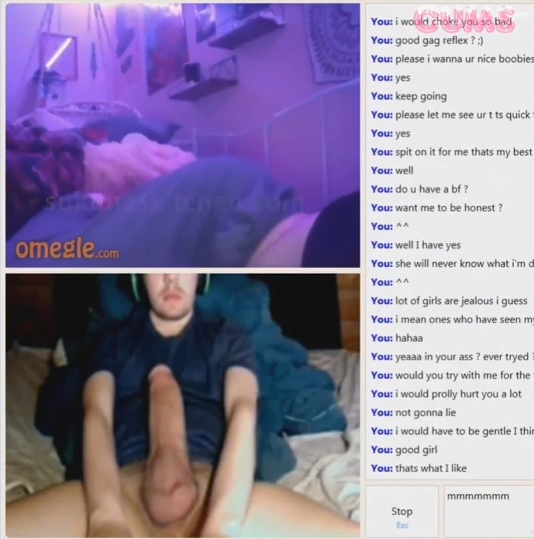 Omegle Girl dry humps and fingers herself