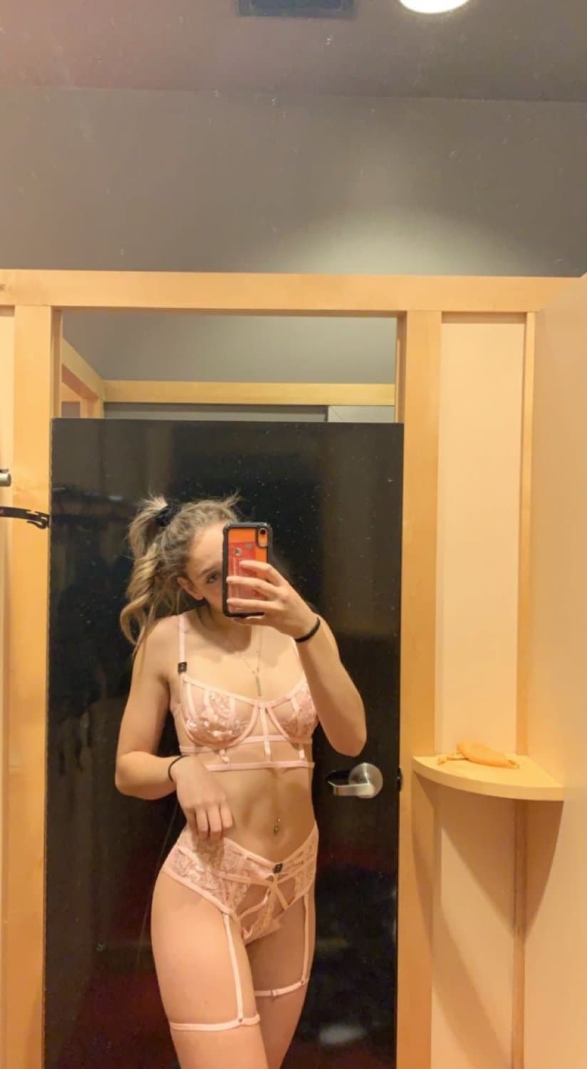 College Student Trying Lingerie