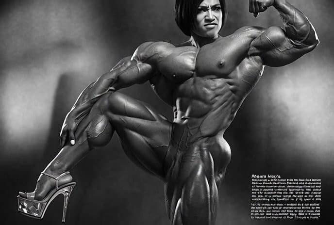 Bodybuilding strip at the women only club, she is the muscle dream of every girl