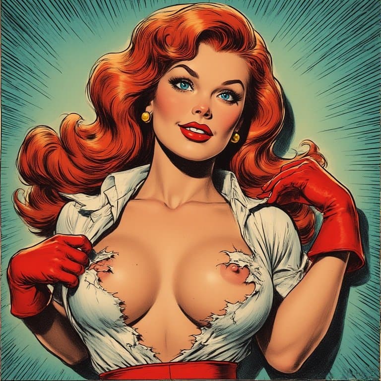 Vintage superhero pinup