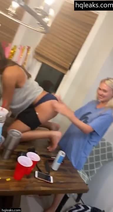 College Girl putting a show for her friends